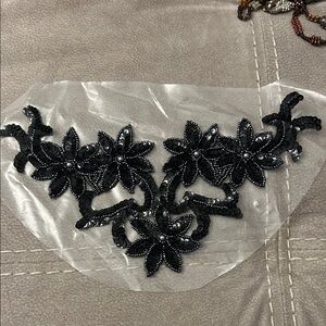 Black Floral Applique